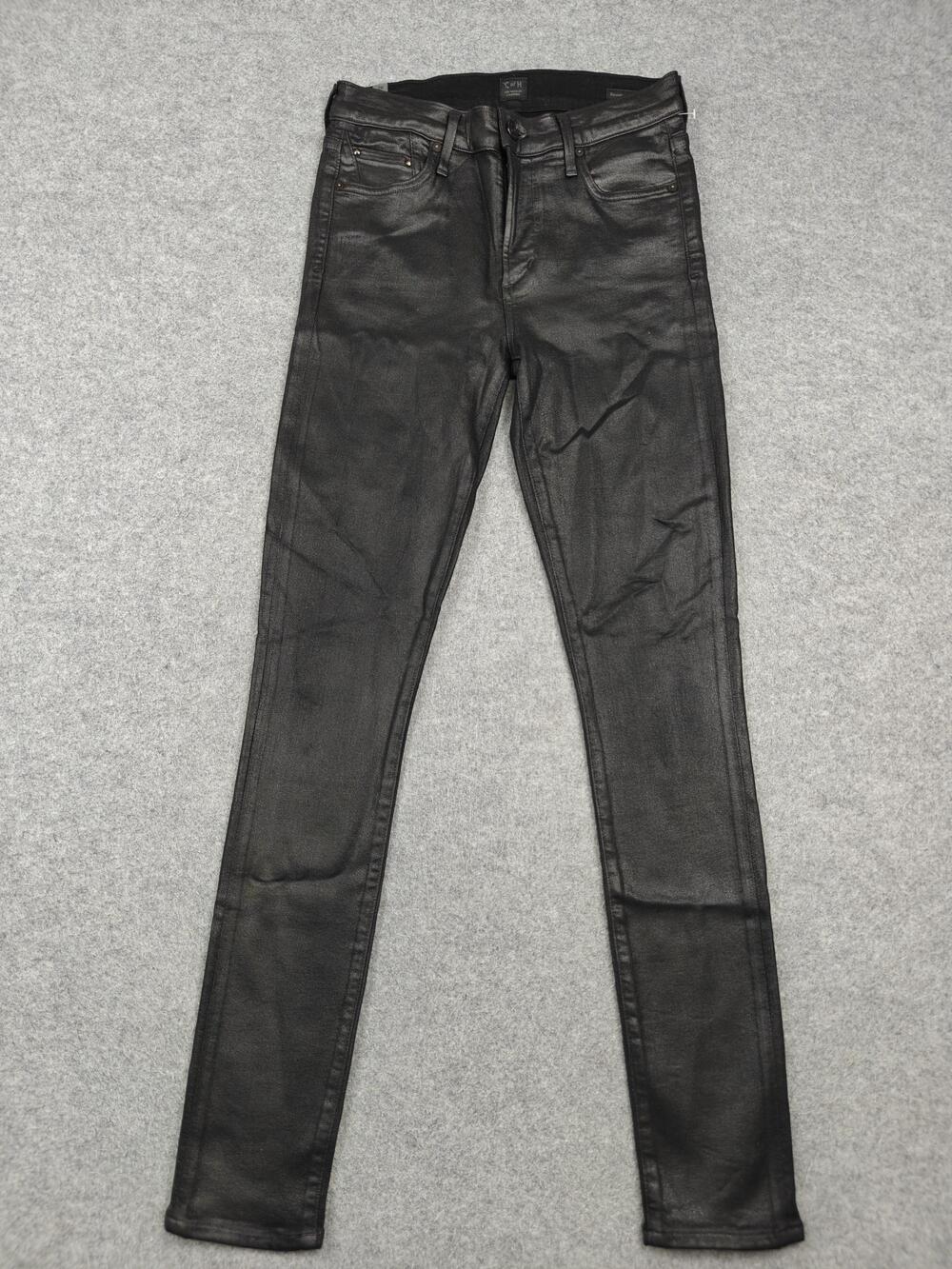 Citizens Of Humanity Rocket Jeans Womens 28 Black High Rise Skinny Coated